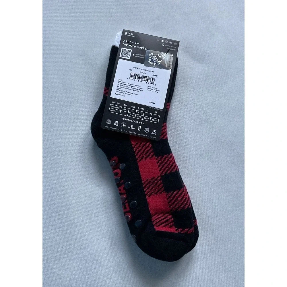 Ottawa Senators NHL For Bare Feet Women's 1-Pack Team Sleep Cozy Socks‎